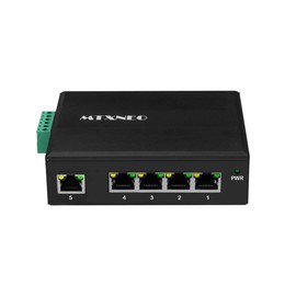 Industrial Gigabit 5 Ports Solar POE Network Switch with DC12V-48V to DC48V Voltage Amplifier, 4 x IEEE802.3af/to 30W POE Ports 120W, IP40, Compact POE Power for Solar Power/Trunk/VoIP System