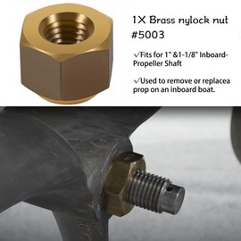 5008 Inboard Prop Nut Kit with New Pin and Key Quality Boating Replacement for 1" and 1-1/8" Shaft Size -Brass 5008 Prop Nut Kit