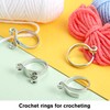 Juszok Adjustable Crochet Ring for Finger,Braided Knitting Ring with Plastic