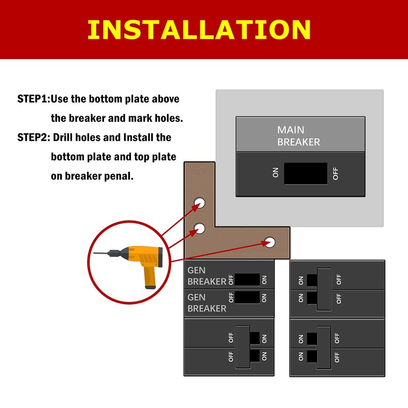 Natupal Generator Interlock Kit Compatible with Horizontal Main Cutler Hammer