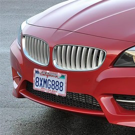 OtpOutopa Bling Rhinestone License Plate Frames Covers Holders, 2 Pack 2 Hole Universal Pink/White Stainless Steel Car Accessories with Glitter Crystal Caps for Women Vehicle (Pink)