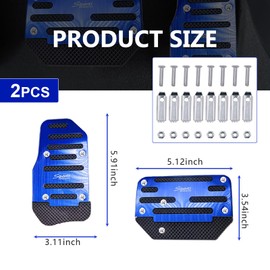 yorpyep Car Pedal Set, Brake Accelerator Anti-skid Rubber Strip Automatic Transmission Pedal Cover, Alloy Anti-rust Sports Decorative Modification Accessories, for Most Cars Trucks SUVs (Red)