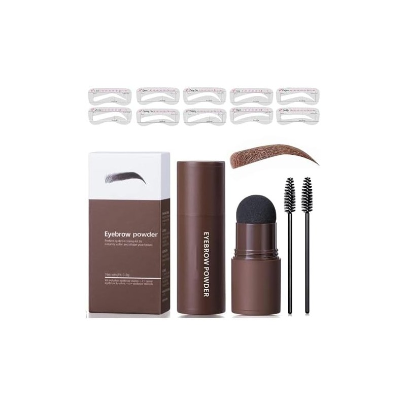 Sello de Cejas Bluemega reutilizable – acabado natural marrón