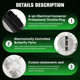 Electronic Throttle Body for Toyota Corolla/Matrix 1.8L for Pontiac Vibe 1.8L 2009 2010 2011, Replace for 220300T040 220300T080 220300T100 220300T110