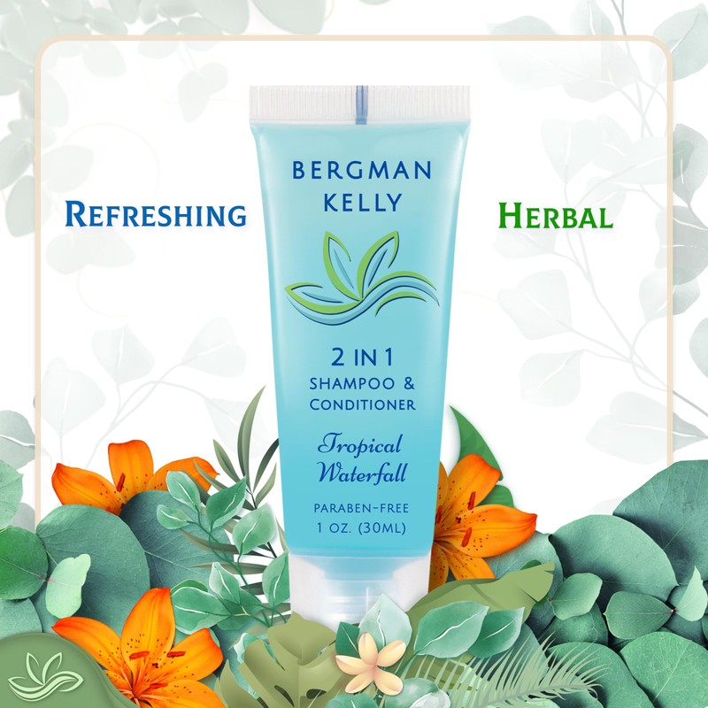 BERGMAN KELLY Rectangle Soap Bars, 2in1 Shampoo & Conditioner 2-Piece