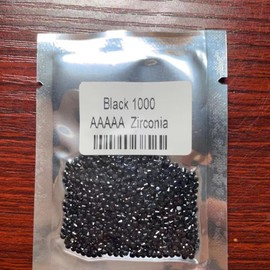 500PCS 1.0mm AAAAA Round Machine Cut Black Loose CZ Stones Cubic Zirconia (1.0mm 500pcs)