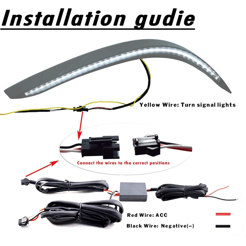 PGTOPONE Switchback White/Amber LED Front Bumper Fog Daytime Running Lamp