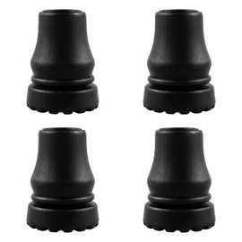4 Pack Rubber Cane Tips 3/4 Inch, Heavy Duty Anti-Slip TPR Replacement Tips for Canes, Walking Sticks, Hiking Sticks, and Seniors' Crutches