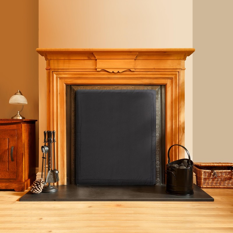 Magnetic Fireplace Draught Excluder Blanket Sustainable Fabric 50cm x 62cm