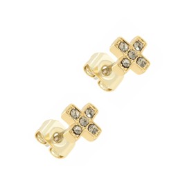 All We Are Chakana Inca Cross Crystal Stud Earrings For Women - Silver or Gold Tone Options
