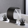 BANGPU Bathroom Sink Faucet 3 Hole Widespread Waterfall Bathroom Faucets