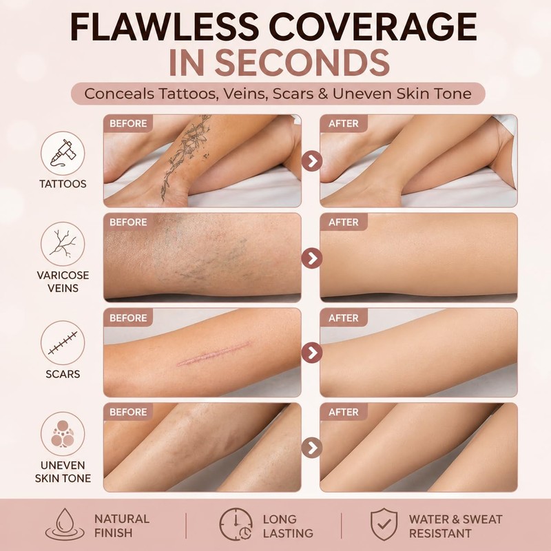 Body Coverage Prefector Cream, Leg Makeup Waterproof No Transfer, Tattoo