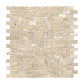 SUNWINGS 5-Sheet Peel and Stick Mosaic Natural 3D Stone Self Adhesive Travertine Tiles, 10.63" x 11.22" Stick on Backsplash for Kitchen Bathroom Fireplace Vanity, Beige