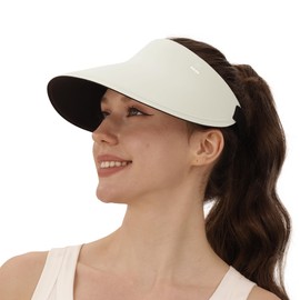 WOOH Sun Visor Hat for Women and Men,Wide Brim Running Visors for Women,Sun Protection Hats for Golf,Sports & Outdoors Beige