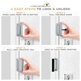 HardwareX Supply Door Reinforcement Lock, Privacy Door Latch Harden Construction 3" Stop Childproof, Black