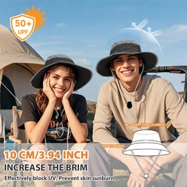 AYPOW Unisex Sun Hat, UV Protection, Foldable Bucket Hat, Fishing Hat with Wide Brim, Lightweight Breathable Fishing Hat, Boonie Hat, Packable Safari Hat, Summer Hat, Bucket Hat for Men and Women