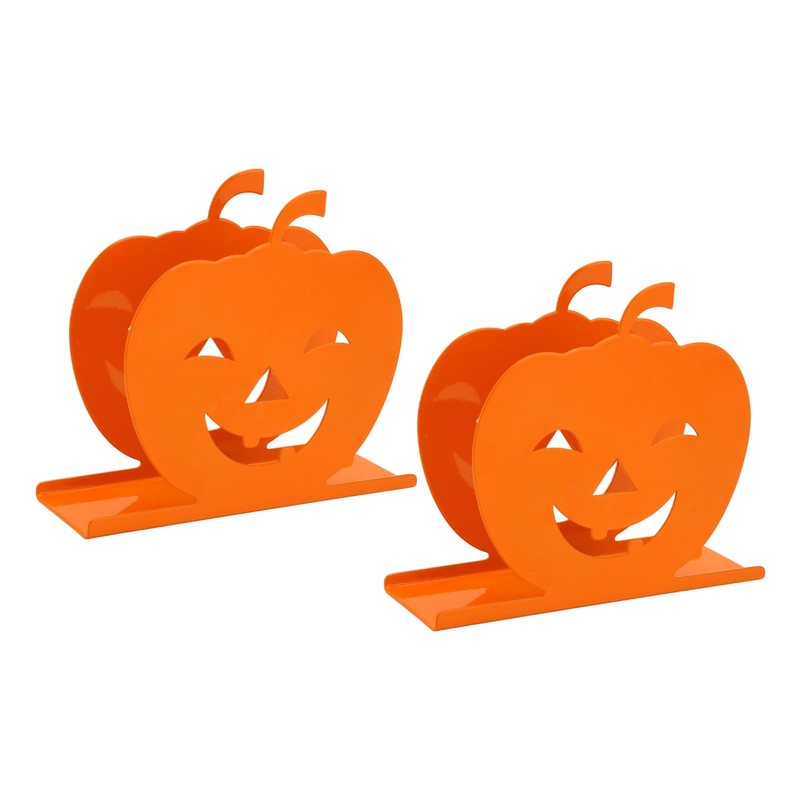 2pcs Cute Pumpkin Napkin Holder Durable Iron Paper Napkin Holder
