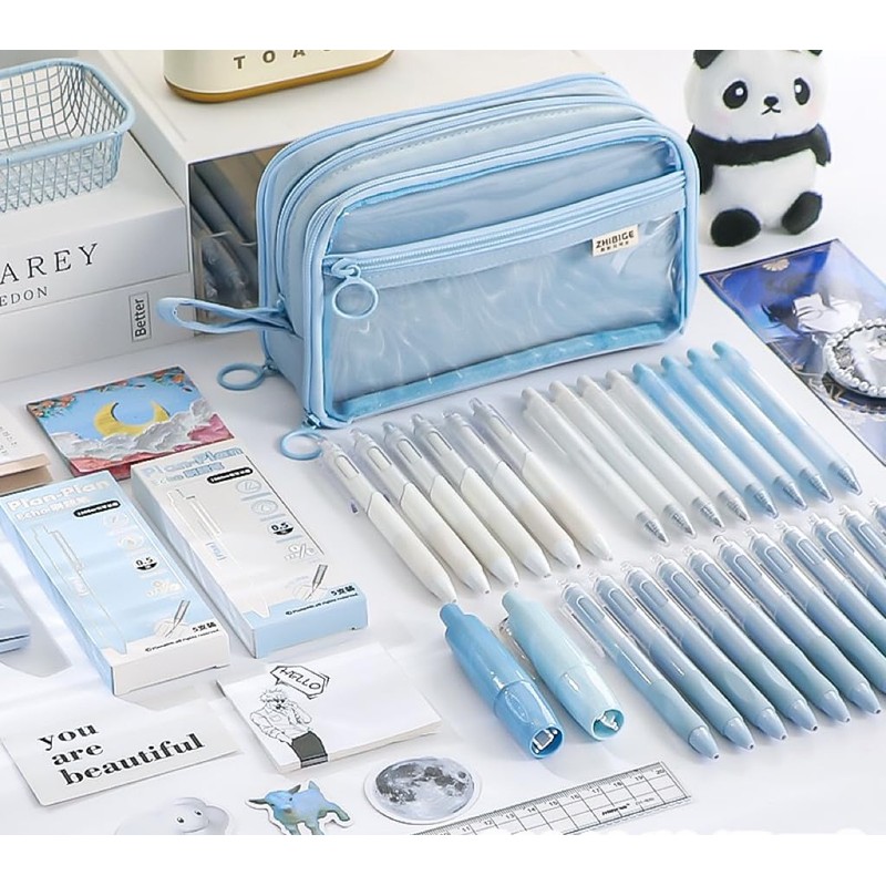 Pencil Case, Pencil Case, Stylish Pouch, Transparent, Stylish, Simple, Large