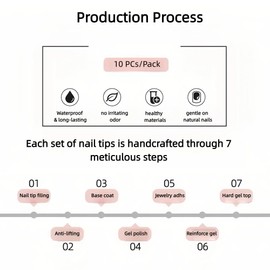 LOHAS Home 3D Carved & Painted Handcrafted Premium Wearable Nails Reusable French Short Square Press-on Nails, Leopard Print & Flower