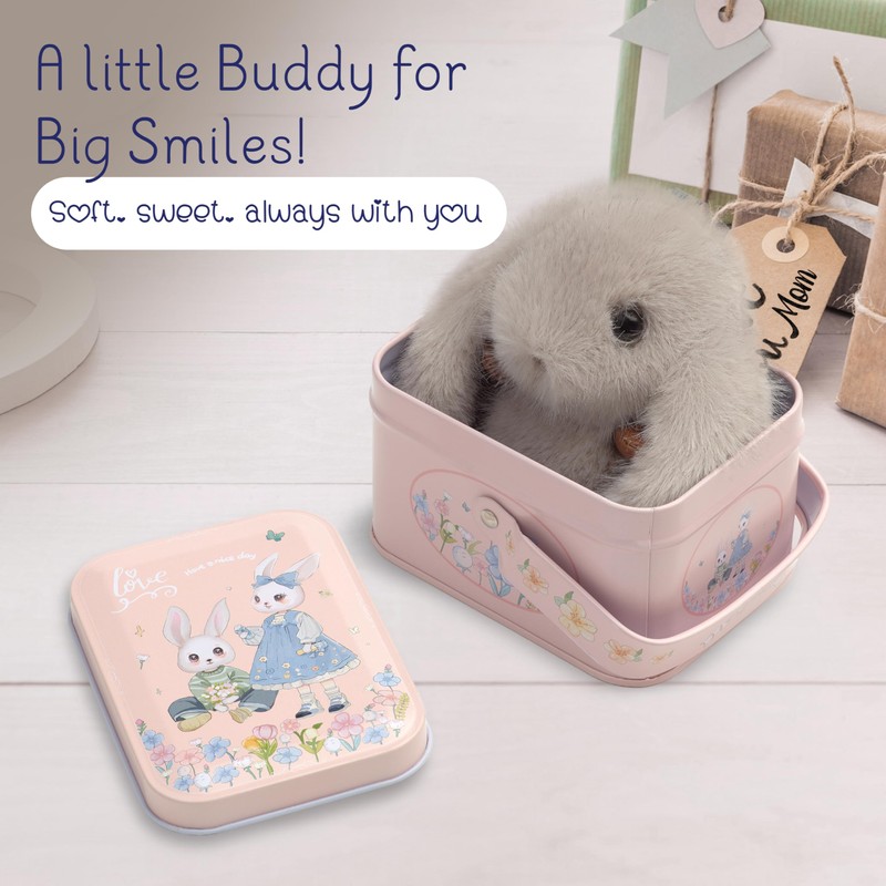 Bunny mimi Keychain with Box, Bunny Keychain with Tin, BunnyCute