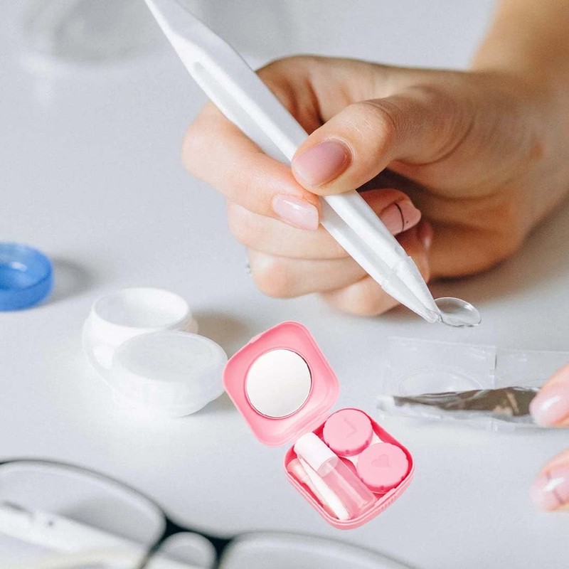 JOCXZI Pack of 4 Contact Lens containers, Contact Lens Storage,