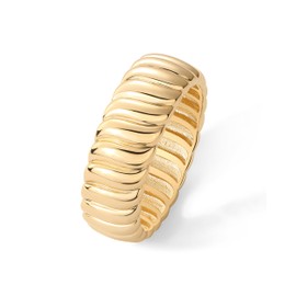 PAVOI 14K Yellow Gold Plated Chunky Statement Ring | Chunky Stackable Wide Band for Women | Size 7