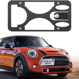 No Drill Front License Plate Bracket Mount Kit Compatible with Mini Cooper (F56) 2014-2021, Front Bumper License Plate Mounting Kit
