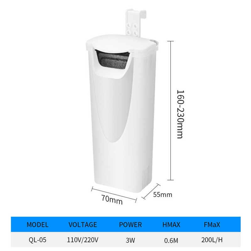 Small Water Filter For Turtle Tank 3w For Water Level