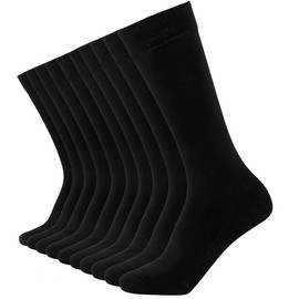 GetSocks Men Socks -10 Pairs- Seamless Toe Men’s Socks, Reinforced Heel & Toe – Cotton Rich Classic Black Men Socks - Size 6-11