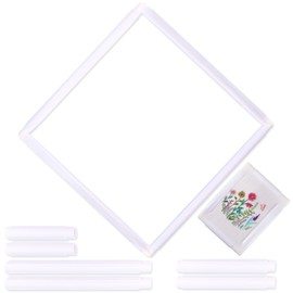 Pllieay 5 in 1 Plastic Cross-Stitch Hoops, Plastic Clip Frame Punch Needle Frame for Embroidery, Quilting, Cross-Stitch, Punch Needle and Silk-Painting…