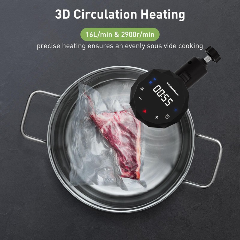 KitchenBoss Wifi Sous Vide Machine: Ultra-quiet Sous Vide Cooker Immersion