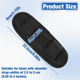 Removable Backpack Strap Pads, Universal Breathable Cushion, Black Shoulder Strap Pad for Backpack, Luggage, Guitar Strap, Laptop Bag