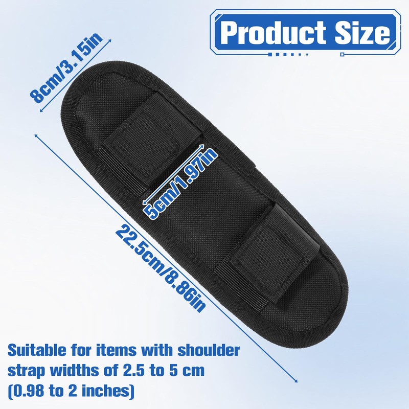 Removable Backpack Strap Pads, Universal Breathable Cushion, Black Shoulder Strap