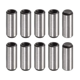 sourcing map M6 Internal Thread Dowel Pin 10pcs 10x25mm Chamfering Flat Carbon Steel Cylindrical Pin Bed Bookshelf Metal Devices Industrial Pins
