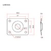 Square Metal 1/4 Output Jack Plate Input Jack Socket for