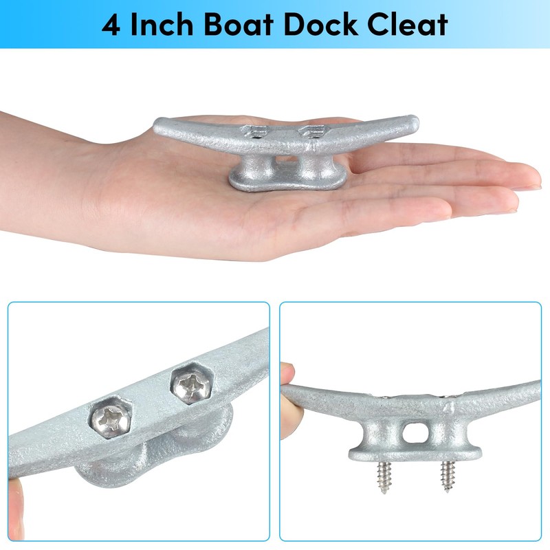 BALAVA Dock Cleat 4 inch Galvanized Iron Rope Cleat Boat