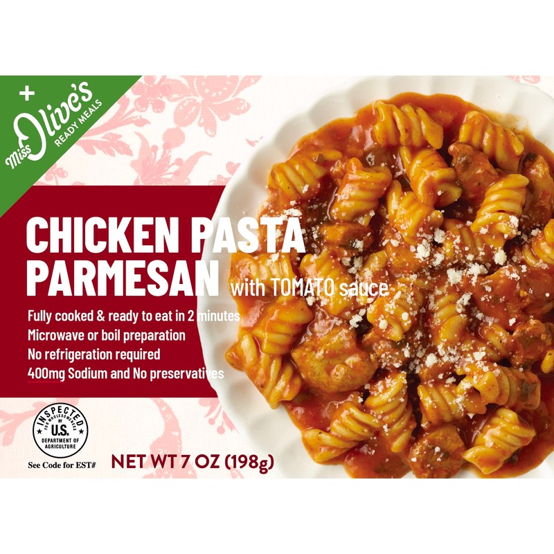 MISS OLIVE'S Chicken Pasta Parmesan with Tomato Sauce Microwavable Meal