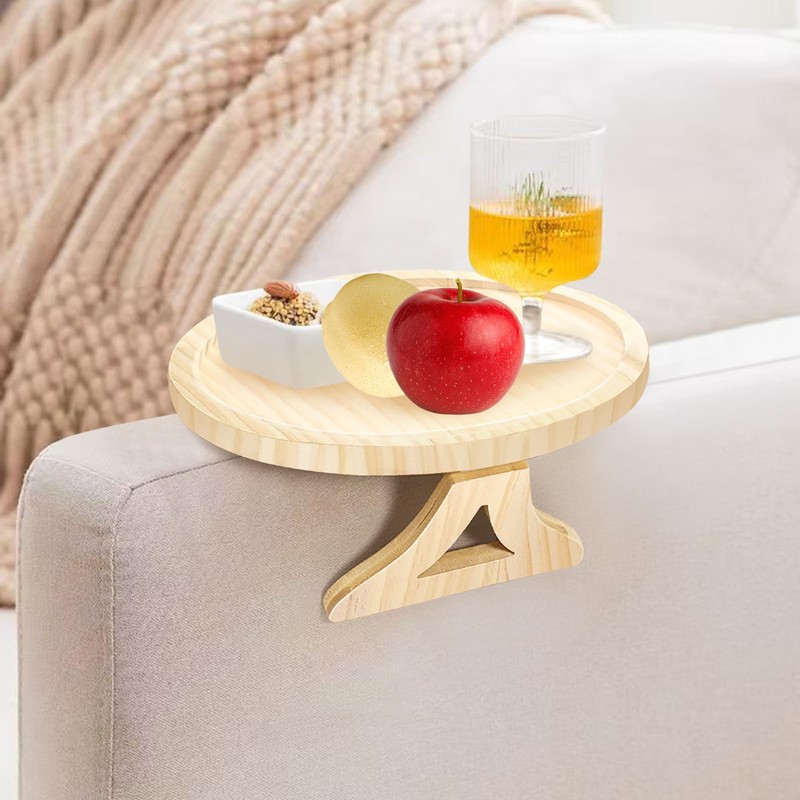 Healife Folding Sofa Tray, Armrest, Adjustable Sofa Tray with Drink