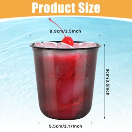 50 Pcs Disposable Stemless Glasses, 12 Oz Drinking Cups, Black