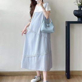 Maternity Dungaree Dress Summer Office Wear for Pregnant Women Maternity M