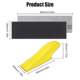 105Pcs Sand Paper Wet and Dry Sandpaper Kit Coarse to Fine 80-5000 Grit Mixed Assorted Sandpaper with 3.5 x 1 Inch Mini Hand Sanding Block for Car Wood Walls Detail Surface Sanding