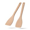 Hefild 2PCS Wooden Spatulas for Cooking, 13inch Uncoated Beech Wood