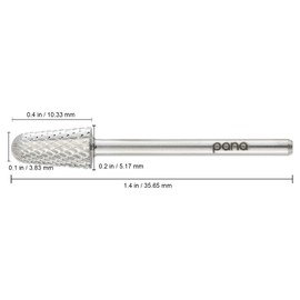 PANA Professional 3/32" Shank Size - Silver Safety Carbide Bit Medium Grit - Nail Drill Bit for Dremel Machine