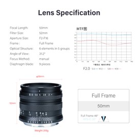 AstrHori 50mm F2.0 Large Aperture Full Frame Manual Prime Lens with Blur Effect & Filter Slot Compatible with Sony E-Mount Mirrorless CameraA7,A7R,A7S,A9,A6000,A6300,A6400,A6500,A5000,A6600(Black)
