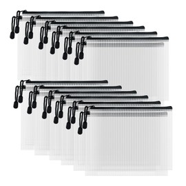 D-KINGCHY 24Pcs Zipper Storage Bags, Plastic Mesh Zippered Pouch for Organization, Waterproof Versatile Bags for Office Supplies School Travel