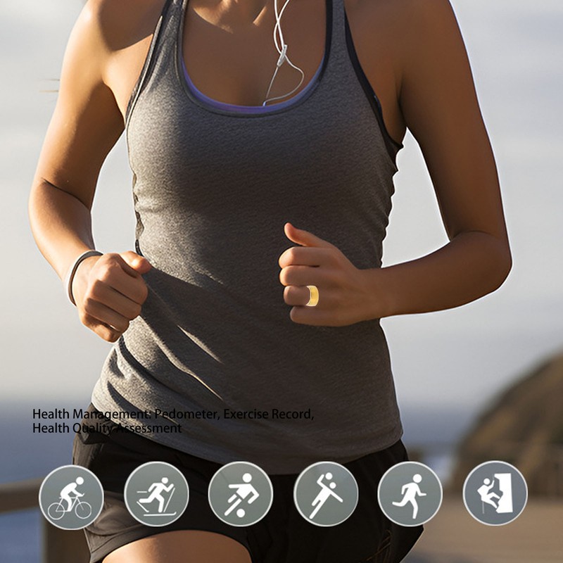 Smart Fitness Tracker Ring IP68 Waterproof Bluetooth Pedometer Smart Ring