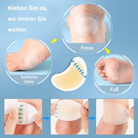 Bubble Plaster Heel, Bubble Plaster Set Hydrocolloid Plaster Set for Heel, Toes and Feet, Friction Pain Toes (42 x 62 mm, Piece, 10)