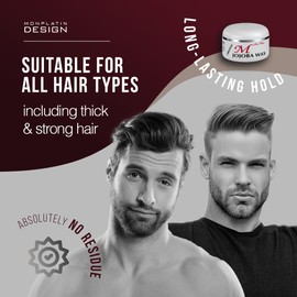 Mon Platin Professional Hair Wax - 150 ml Moisturizing Grooming Wax for Men's Wet and Shiny Look Styling with Jojoba Oil Essence and Pure Water for Scalp Enrichment