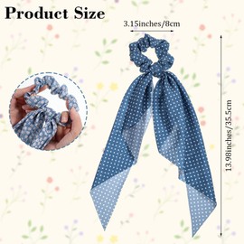 YBEATY 6 Pcs Ribbons Bow Hair Scarf Scrunchies Elastic Hair Scrunchies for Women Knotted Bow Hair Ties Bobbles Boho Vintage Ropes Ponytail Holder Hair Accessories Fabric Scrunchy for Girls