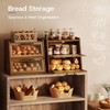kiplant Bread Box for Kitchen Countertop - Acacia Wood, Wavy